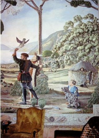 Claude Buckley- Mural de Cetreria, finca El Santo (detail)