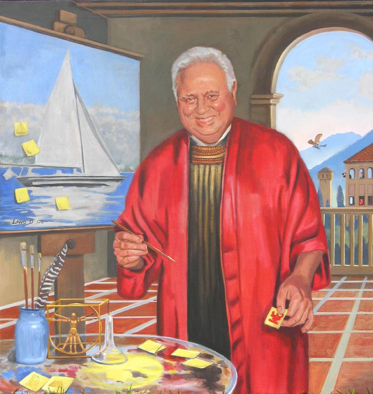 corporate oil portrait by Claude Buckley- "Rennaisence Man", Mr. Livio Desimone, Chief Executive Officer, 3M Corporation